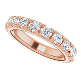 14K Gold Round Lab-Grown Diamond Milgrain French-Set Eternity Band – 3 mm Stones - Rose Gold - view 5