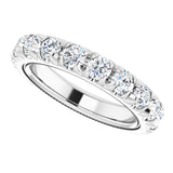 Platinum Round Lab-Grown Diamond Milgrain French-Set Eternity Band – 3 mm Stones - view 5