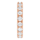 14K Gold Round Lab-Grown Diamond Milgrain French-Set Eternity Band – 3 mm Stones - Rose Gold - view 4
