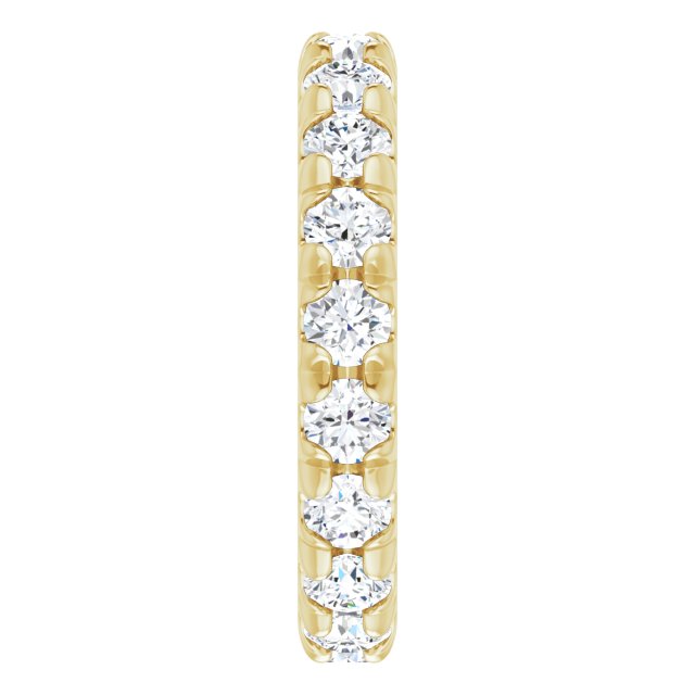 14K Gold Round Lab-Grown Diamond Milgrain French-Set Eternity Band – 3 mm Stones - Yellow Gold - view 4