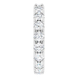 Platinum Round Natural Diamond Milgrain French-Set Eternity Band – 3 mm Stones - view 4