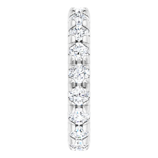 Platinum Round Natural Diamond Milgrain French-Set Eternity Band – 3 mm Stones - view 4
