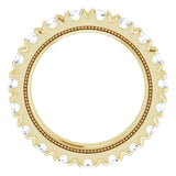 14K Gold Round Lab-Grown Diamond Milgrain French-Set Eternity Band – 3 mm Stones - Yellow Gold - view 2