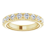 14K Gold Round Lab-Grown Diamond Milgrain French-Set Eternity Band – 3 mm Stones - Yellow Gold - view 3