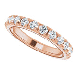 14K Gold Round Lab-Grown Diamond Milgrain French-Set Eternity Band – 2.5 mm Stones - Rose Gold - view 5