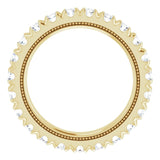 14K Gold Round Lab-Grown Diamond Milgrain French-Set Eternity Band – 2.5 mm Stones - Yellow Gold - view 2