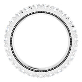 Platinum Round Natural Diamond Milgrain French-Set Eternity Band – 2.5 mm Stones - view 2