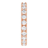 14K Gold Round Lab-Grown Diamond Milgrain French-Set Eternity Band – 2.5 mm Stones - Rose Gold - view 4