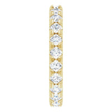 14K Gold Round Natural Diamond Milgrain French-Set Eternity Band – 2.5 mm Stones - Yellow Gold - view 4