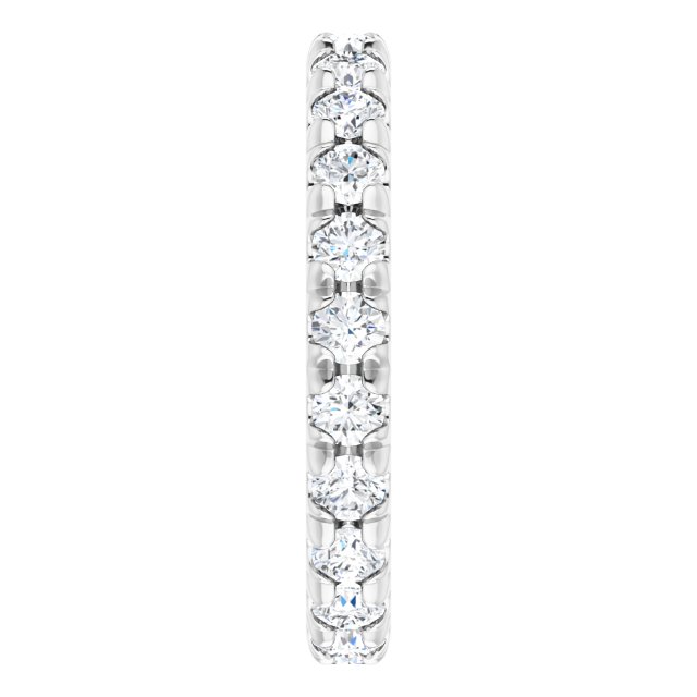 Platinum Round Natural Diamond Milgrain French-Set Eternity Band – 2.5 mm Stones - view 4