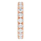 14K Gold Round Lab-Grown Diamond Milgrain French-Set Eternity Band – 3 mm Stones - Rose Gold - view 4