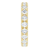 14K Gold Round Natural Diamond Milgrain French-Set Eternity Band – 3 mm Stones - Yellow Gold - view 4