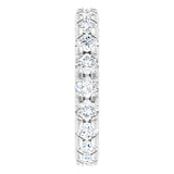 14K Gold Round Lab-Grown Diamond Milgrain French-Set Eternity Band – 3 mm Stones - White Gold - view 4
