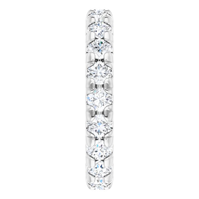 Platinum Round Lab-Grown Diamond Milgrain French-Set Eternity Band – 3 mm Stones - view 4
