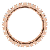 14K Gold Round Natural Diamond Milgrain French-Set Eternity Band – 2 mm Stones - Rose Gold - view 2