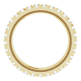14K Gold Round Natural Diamond Milgrain French-Set Eternity Band – 2 mm Stones - Yellow Gold - view 2
