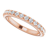 14K Gold Round Lab-Grown Diamond Milgrain French-Set Eternity Band – 2 mm Stones - Rose Gold - view 5