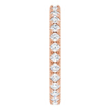 14K Gold Round Natural Diamond Milgrain French-Set Eternity Band – 2 mm Stones - Rose Gold - view 4