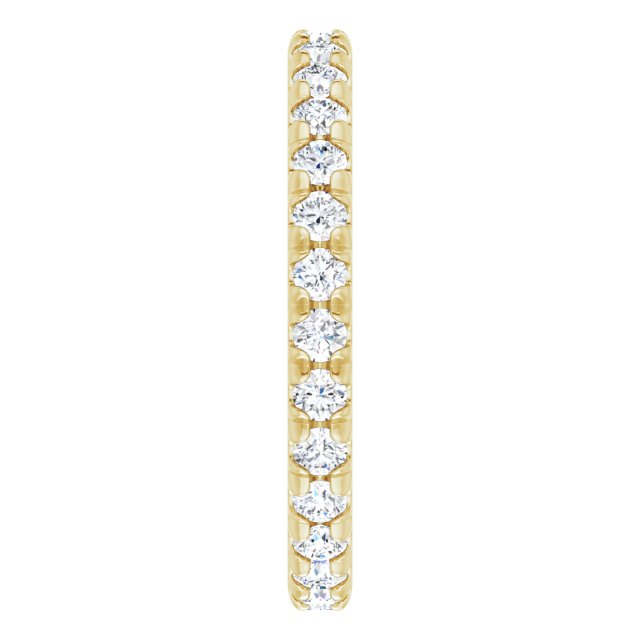14K Gold Round Natural Diamond Milgrain French-Set Eternity Band – 2 mm Stones - Yellow Gold - view 4