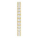 14K Gold Round Lab-Grown Diamond Milgrain French-Set Eternity Band – 2 mm Stones - Yellow Gold - view 4