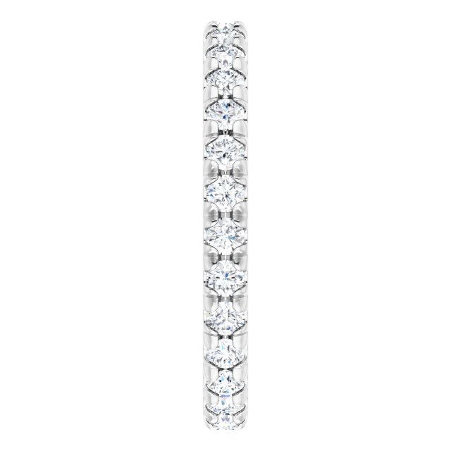 Platinum Round Lab-Grown Diamond Milgrain French-Set Eternity Band – 2 mm Stones - view 4