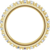 14K Gold Round Lab-Grown Diamond Milgrain French-Set Eternity Band – 3 mm Stones - Yellow Gold - view 2
