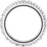 Platinum Round Lab-Grown Diamond Milgrain French-Set Eternity Band – 3 mm Stones - view 2