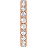 14K Gold Round Lab-Grown Diamond Milgrain French-Set Eternity Band – 3 mm Stones - Rose Gold - view 4
