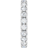 Platinum Round Lab-Grown Diamond Milgrain French-Set Eternity Band – 3 mm Stones - view 4