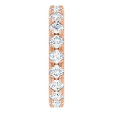 14K Gold Round Natural Diamond Milgrain French-Set Eternity Band – 3 mm Stones - Rose Gold - view 4