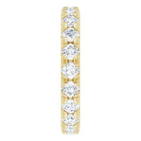 14K Gold Round Natural Diamond Milgrain French-Set Eternity Band – 3 mm Stones - Yellow Gold - view 4