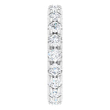 14K Gold Round Natural Diamond Milgrain French-Set Eternity Band – 3 mm Stones - White Gold - view 4