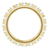 14K Gold Round Natural Diamond Milgrain French-Set Eternity Band – 3 mm Stones - Yellow Gold - view 2