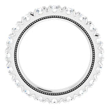 Platinum Round Lab-Grown Diamond Milgrain French-Set Eternity Band – 3 mm Stones - view 2