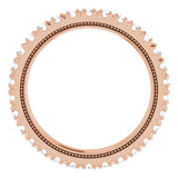 14K Gold Round Natural Diamond Milgrain French-Set Eternity Band – 2 mm Stones - Rose Gold - view 2