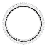 Platinum Round Natural Diamond Milgrain French-Set Eternity Band – 2 mm Stones - view 2