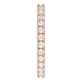 14K Gold Round Lab-Grown Diamond Milgrain French-Set Eternity Band – 2 mm Stones - Rose Gold - view 4
