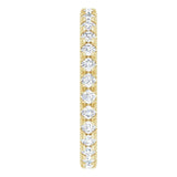 14K Gold Round Lab-Grown Diamond Milgrain French-Set Eternity Band – 2 mm Stones - Yellow Gold - view 4