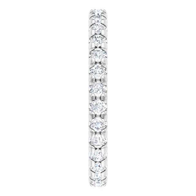 Platinum Round Natural Diamond Milgrain French-Set Eternity Band – 2 mm Stones - view 4