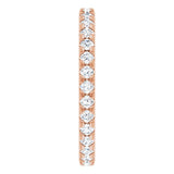 14K Gold Round Lab-Grown Diamond Milgrain French-Set Eternity Band – 2 mm Stones - Rose Gold - view 4