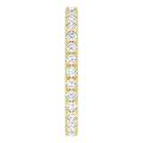 14K Gold Round Natural Diamond Milgrain French-Set Eternity Band – 2 mm Stones - Yellow Gold - view 4