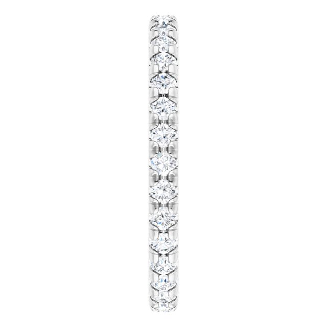 Platinum Round Natural Diamond Milgrain French-Set Eternity Band – 2 mm Stones - view 4