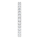 Platinum Round Lab-Grown Diamond Milgrain French-Set Eternity Band – 2 mm Stones - view 4