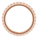 14K Gold Round Natural Diamond Milgrain French-Set Eternity Band – 2 mm Stones - Rose Gold - view 2
