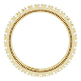 14K Gold Round Lab-Grown Diamond Milgrain French-Set Eternity Band – 2 mm Stones - Yellow Gold - view 2