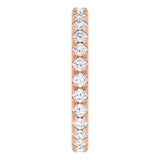 14K Gold Round Natural Diamond Milgrain French-Set Eternity Band – 2 mm Stones - Rose Gold - view 4