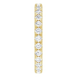 14K Gold Round Lab-Grown Diamond Milgrain French-Set Eternity Band – 2 mm Stones - Yellow Gold - view 4