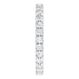 Platinum Round Lab-Grown Diamond Milgrain French-Set Eternity Band – 2 mm Stones - view 4