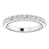 Platinum Round Lab-Grown Diamond Milgrain French-Set Eternity Band – 2 mm Stones - view 3