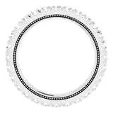 Platinum Round Lab-Grown Diamond Milgrain French-Set Eternity Band – 2 mm Stones - view 2